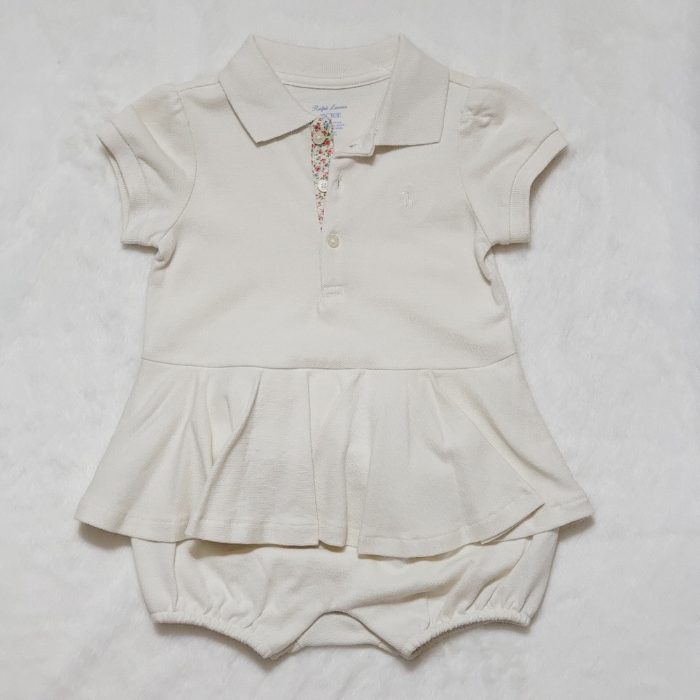 Ralph Lauren Classic Baby Girl Skirted Romper